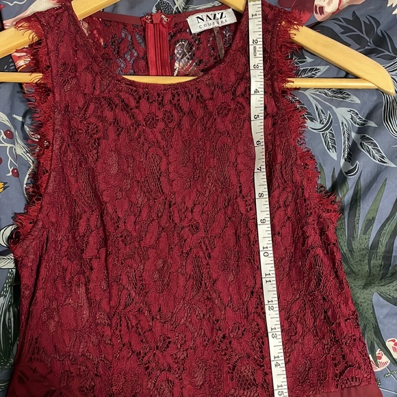 EUC Burgundy Lace romper - Picture 6 of 8